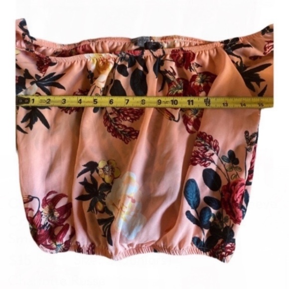 Charlotte Russe Floral Ruffle Sleeve Crop Top Blouse Juniors / Women’s Small - Picture 9 of 12